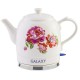 Чайник электрический Galaxy Line GL 0503, белый, керамический корпус, 1400 Вт, 1,4 л, индикатор работы, указатель максимального уровня воды