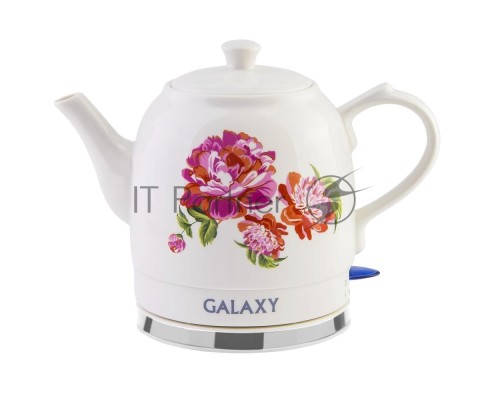 Чайник электрический Galaxy Line GL 0503, белый, керамический корпус, 1400 Вт, 1,4 л, индикатор работы, указатель максимального уровня воды