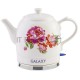 Чайник электрический Galaxy Line GL 0503, белый, керамический корпус, 1400 Вт, 1,4 л, индикатор работы, указатель максимального уровня воды