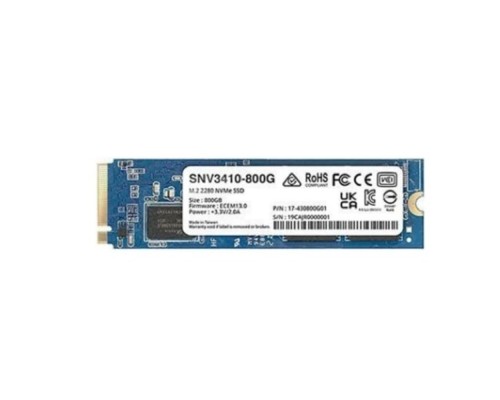 [Дисковый массив] Synology SNV3410-800G SSD SNV3410 Series PCIe 3.0 x4 ,M.2 2280, 800GB, R3100/W550 Mb/s, IOPS 205K/40K, MTBF 1,8M