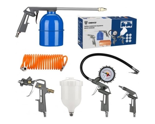 [Дрели, Шуруповерты, Гайковерты] Набор пневмоинструментов DEKO DKSG05,  5 предметов [018-0909]