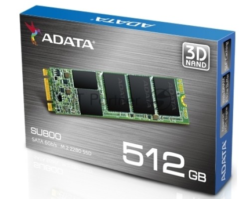 Накопитель SSD AData M.2 2280 512GB ADATA Ultimate SU800 Client SSD ASU800NS38-512GT-C SATA 6Gb/s, 560/520, IOPS 85/85K, MTBF 2M, 3D V-NAND TLC, 512MB, 400TBW, Retail