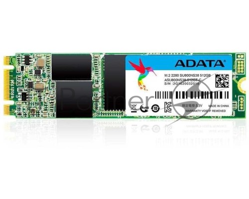 Накопитель SSD AData M.2 2280 512GB ADATA Ultimate SU800 Client SSD ASU800NS38-512GT-C SATA 6Gb/s, 560/520, IOPS 85/85K, MTBF 2M, 3D V-NAND TLC, 512MB, 400TBW, Retail