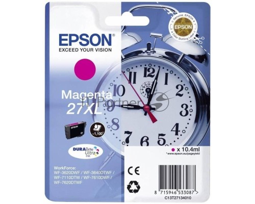 Картридж струйный Epson 27XL T2713 (C13T27134022/C13T27134020) пурпурный, 10.4 мл (1100 стр.), для WF7110/7610/7620