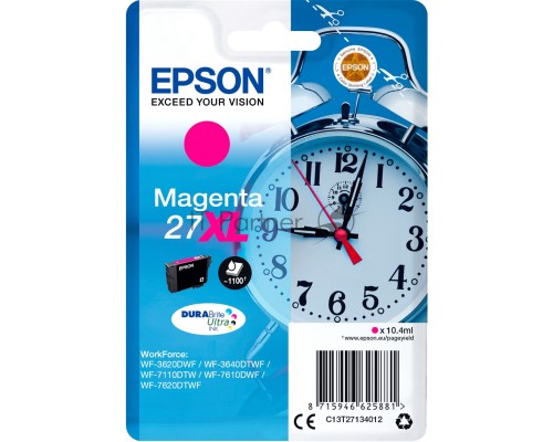 Картридж струйный Epson 27XL T2713 (C13T27134022/C13T27134020) пурпурный, 10.4 мл (1100 стр.), для WF7110/7610/7620