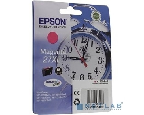 Картридж струйный Epson 27XL T2713 (C13T27134022/C13T27134020) пурпурный, 10.4 мл (1100 стр.), для WF7110/7610/7620