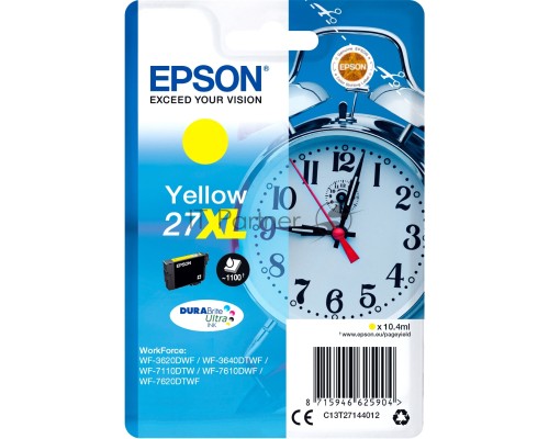 Картридж струйный Epson 27XL T2714 (C13T27144022/C13T27144020) желтый, 10,4 мл. (1100 стр.), для WF7110/7610/7620