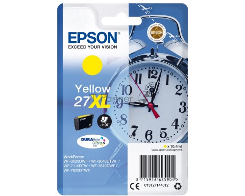 Картридж струйный Epson 27XL T2714 (C13T27144022/C13T27144020) желтый, 10,4 мл. (1100 стр.), для WF7110/7610/7620