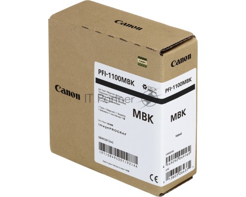 Картридж Canon PFI-1100 MBK (0849C001) матовый черный (160 мл.) для Canon imagePROGRAF PRO-2000, PRO-4000, PRO-4000S, PRO-6000S