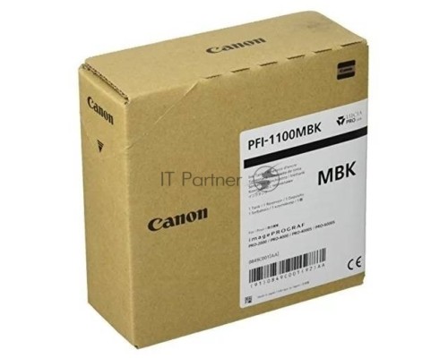 Картридж Canon PFI-1100 MBK (0849C001) матовый черный (160 мл.) для Canon imagePROGRAF PRO-2000, PRO-4000, PRO-4000S, PRO-6000S