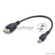 Кабель USB 2.0 OTG Cablexpert A-OTG-AFBM-03 USBAF/MicroBM, 0.15м, удлиненный разъем micro USB - 9мм, пакет