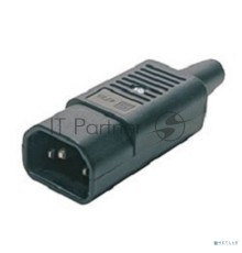Разъемы для силового кабеля Hyperline CON-IEC320C14 Разъем IEC 60320 C14 220В 10A на кабель (плоские выступающие штыревые контакты в пластиковом обрамлении), прямой