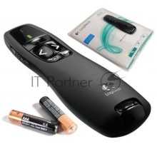 Презентер Logitech R400 черный, радиоканал, USB, кнопки - 5