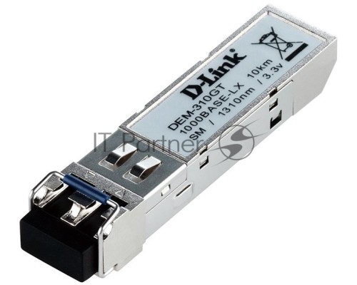 Трансивер D-Link DEM-310GT/DD, 1-port mini-GBIC LX Single-mode Fiber Transceiver (up to 10km, support 3.3V power), DDM support