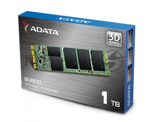 Накопитель SSD AData M.2 2280 1TB ADATA Ultimate SU800 Client SSD ASU800NS38-1TT-C SATA 6Gb/s, 560/520, IOPS 80/80K, MTBF 2M, 3D V-NAND TLC, 1024MB, 800TBW, Retail