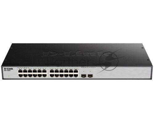 Сетевое оборудование D-Link DGS-1026X/A1A Неуправляемый коммутатор с 24 портами 10/100/1000Base-T, 2 портами 10GBase-X SFP+, функцией энергосбережения и поддержкой QoS