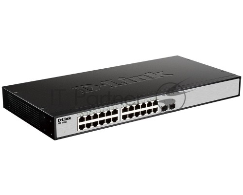 Сетевое оборудование D-Link DGS-1026X/A1A Неуправляемый коммутатор с 24 портами 10/100/1000Base-T, 2 портами 10GBase-X SFP+, функцией энергосбережения и поддержкой QoS