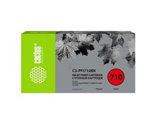 [расходные материалы] Картридж струйный Cactus CS-PFI710BK CS-PFI710BK PFI-710BK черный (700мл) для Canon imagePROGRAF TX-2000/TX-3000/TX-4000