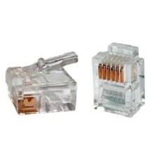 Коннектор Hyperline PLUG-6P6C-P-C2-100 (упак.:100шт) 100м прозрачный