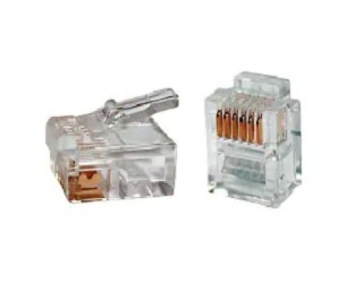 [Монтажное оборудование] Коннектор Hyperline PLUG-6P6C-P-C2-100 (упак.:100шт) 100м прозрачный