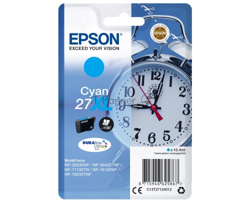 Картридж струйный Epson 27XL T2712 (C13T27124022/C13T27124020) голубой (10.4 мл 1100 стр.) для WF7110/7610/7620