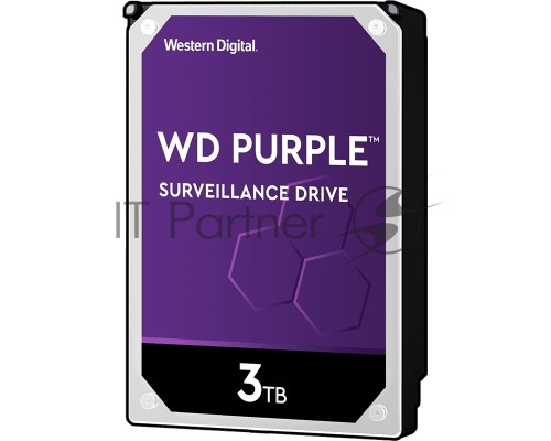 Жесткий диск Western Digital Original SATA-III 3Tb WD30PURZ Video Purple (5400rpm) 64Mb 3.5