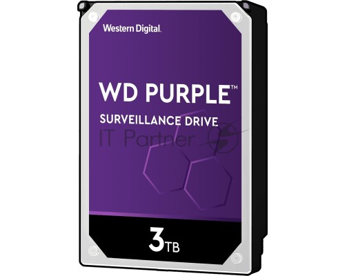 Жесткий диск Western Digital Original SATA-III 3Tb WD30PURZ Video Purple (5400rpm) 64Mb 3.5