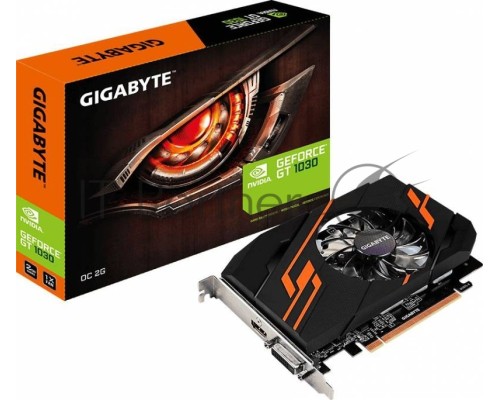 Видеокарта GIGABYTE GV-N1030OC-2GI PCI-E 3.0 2 ГБ GDDR5, 64 бит, DVI-D, HDMI, GPU 1265 МГц