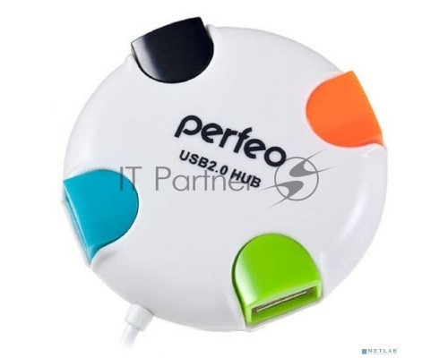 Контроллер Perfeo USB-HUB 4 Port, (PF-VI-H020 White) белый