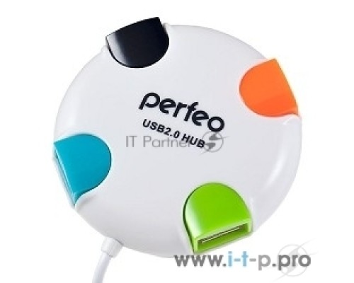 Контроллер Perfeo USB-HUB 4 Port, (PF-VI-H020 White) белый