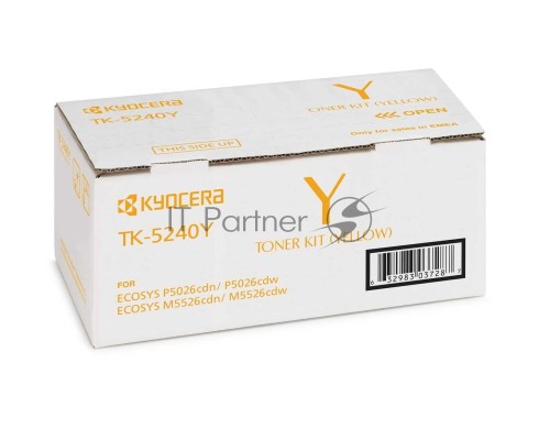 Картридж лазерный Kyocera TK-5240Y (1T02R7ANL0) желтый для P5026cdn/cdw, M5526cdn/cdw 3000 стр.