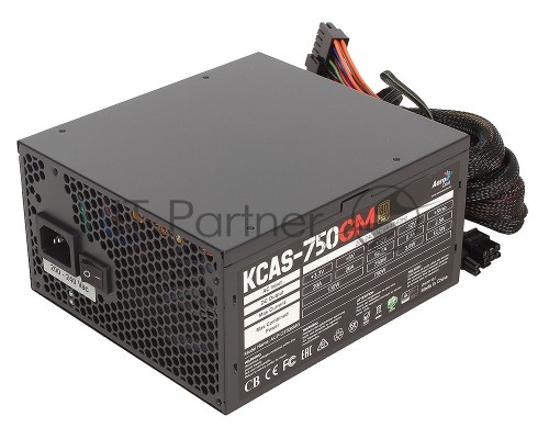 Блок питания Aerocool KCAS-750GM RGB (ATX 2.3, 750W, Active PFC, 140mm fan, Cable Management, 80 PLUS GOLD) Box