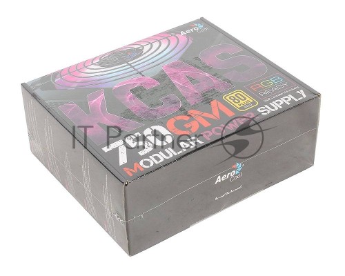 Блок питания Aerocool KCAS-750GM RGB (ATX 2.3, 750W, Active PFC, 140mm fan, Cable Management, 80 PLUS GOLD) Box