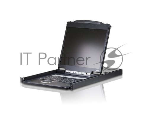 Переключатель/switch, KVM, 1 user консоль LCD/ЖК 19 =16 cpu/портов/port PS2/USB+VGA, с KVM-шнурами PS2 1х1.8м.;USB 1x1.8м., 1280x1024, 1U 19, исп.спец.шнуры, OSD, каскад 256, лат./рус.клав 16P  LCD KVMP SWITCH 19INCH