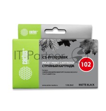 Картридж струйный Cactus CS-PFI102MBK черный матовый (130мл) для Canon iPF500/iPF600/iPF700/ MFP M40/iPF765/LP17/LP24