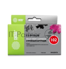 Картридж струйный Cactus CS-PFI102M пурпурный (130мл) для Canon IP iPF500/iPF600/iPF700/MFP M40/iPF765/LP17/LP24