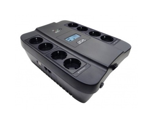 [ИБП] Источник бесперебойного питания Powercom SPIDER, Интерактивная, 900 ВА / 540 Вт, Tower, Schuko, LCD, Serial+USB, USB