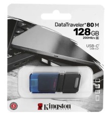 Kingston USB Drive 128GB DataTraveler 80 M DT80M (Type-C) USB3.2, черный [DT80M/128GB]