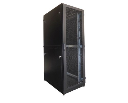 [Монтажное оборудование] ЦМО Шкаф серверный напольный 42U (600 х 1000) дверь перфорированная, задние двойные перфорированные, цвет черный ШТК-М-42.6.10-48АА-9005
