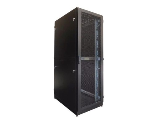 [Монтажное оборудование] ЦМО Шкаф серверный напольный 42U (800 х 1000) двойные перфорированные двери 2 шт., цвет черный ШТК-М-42.8.10-88АА-9005