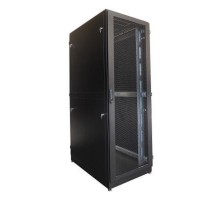 ЦМО Шкаф серверный напольный 48U (800 х 1200) двойные перфорированные двери 2 шт., цвет черный ШТК-М-48.8.12-88АА-9005