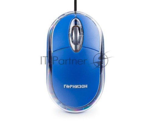 Мышь Гарнизон GM-100B, USB, чип- Х, синий, 1000 DPI, 2кн.+колесо-кнопка