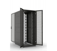 ЦМО Шкаф серверный ПРОФ напольный 48U (800 х 1000) двери двойные перф. 2 шт., черный, в сборе ШТК-СП-48.8.10-88АА-9005