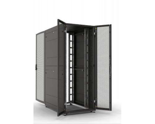 [Монтажное оборудование] ЦМО Шкаф серверный ПРОФ напольный 48U (800 х 1200) двери двойные перф. 2 шт., черный, в сборе ШТК-СП-48.8.12-88АА-9005
