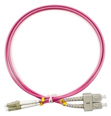 Cabeus FOP-50-OM4-LC-SC-1m Шнур оптический duplex LC-SC 50/125 mm OM4 1м LSZH