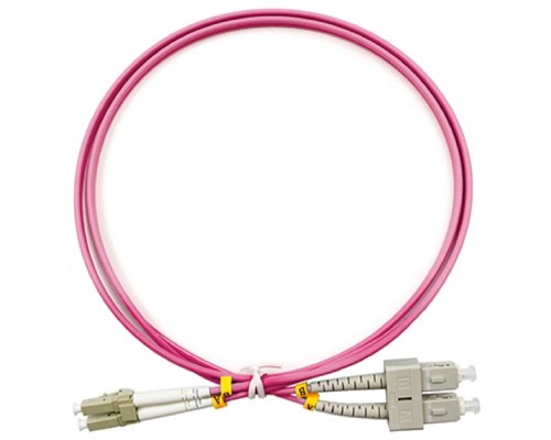 [Cabeus Патч-корды волоконно-оптические, пигтейлы] Cabeus FOP-50-OM4-LC-SC-1m Шнур оптический duplex LC-SC 50/125 mm OM4 1м LSZH