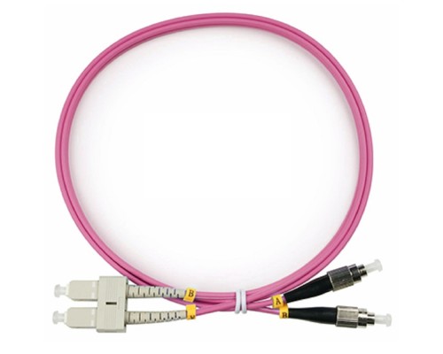 [Cabeus Патч-корды волоконно-оптические, пигтейлы] Cabeus FOP-50-OM4-SC-FC-1m Шнур оптический duplex SC-FC 50/125 mm OM4 1м LSZH