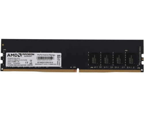 Оперативная память AMD 4GB DDR4 2133MHz DIMM R7 Performance Series Black R744G2133U1S-U Non-ECC, CL15, 1.2V, Retail