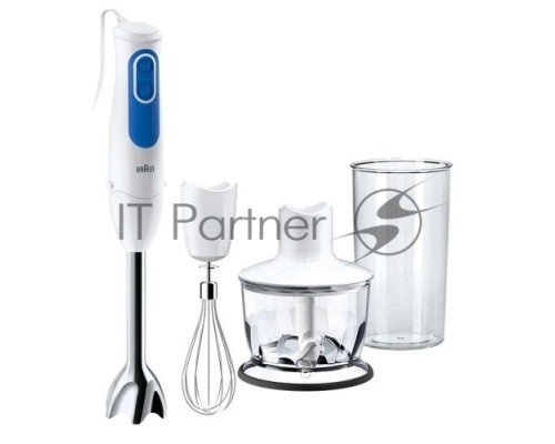 Блендер погружной Braun MQ 3035 WH Sauce 700Вт белый/синий