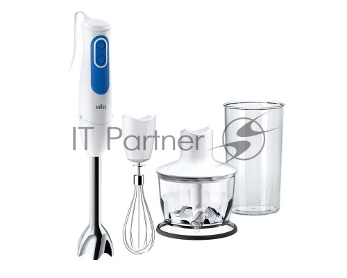 Блендер погружной Braun MQ 3035 WH Sauce 700Вт белый/синий